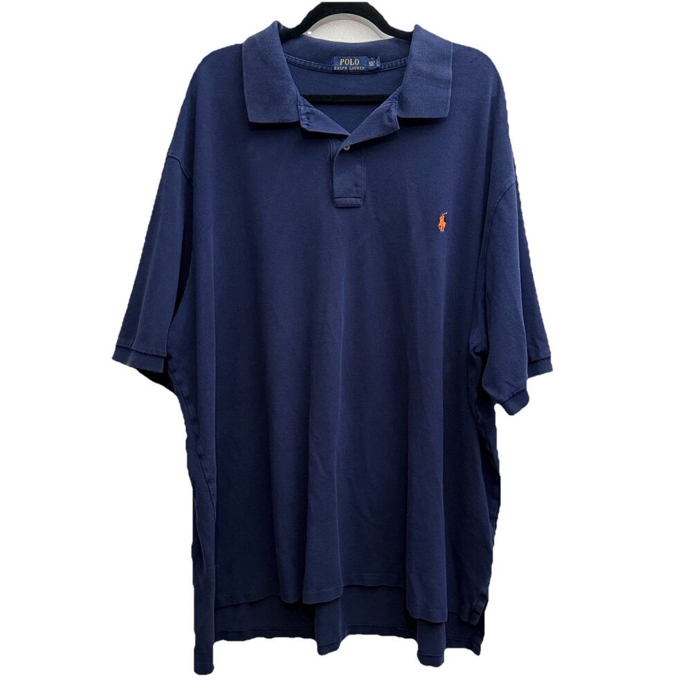 Polo Ralph Lauren Blue Shirt Mens 4XLT Tall Short Sleeve Dark Blue Small Pony